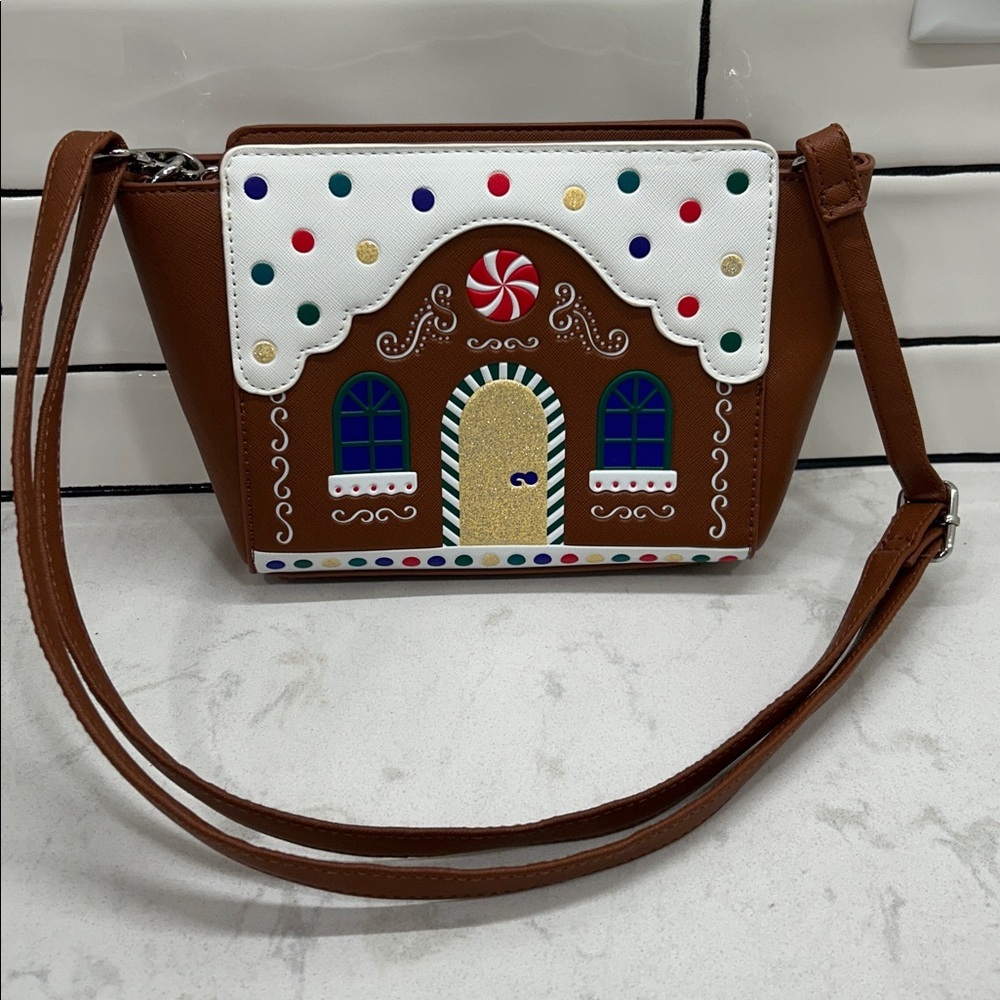 Mad Engine Gingerbread House Crossbody Bag Purse